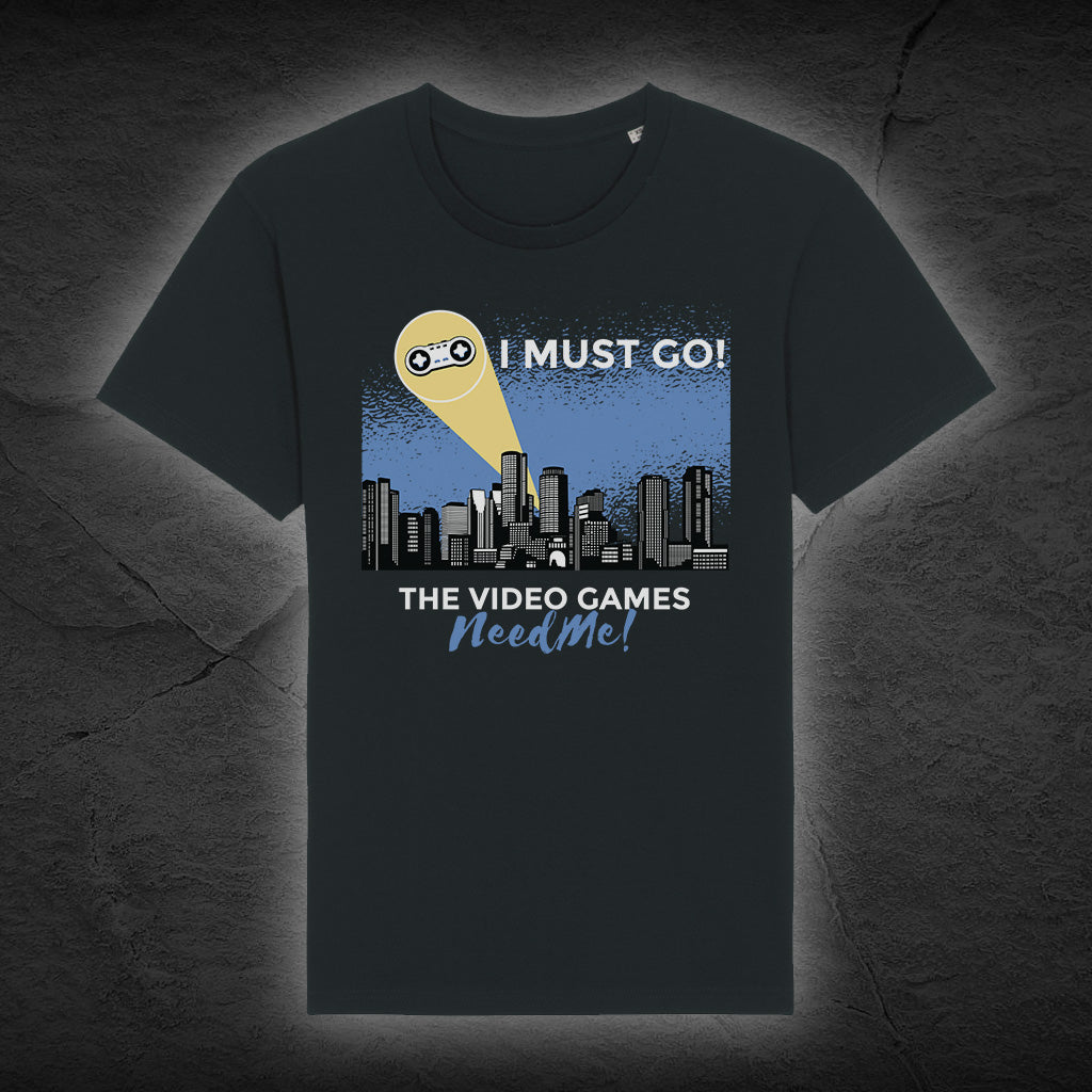 Premium Bio Unisex T-Shirt "Video Game needs me" - Schwarz