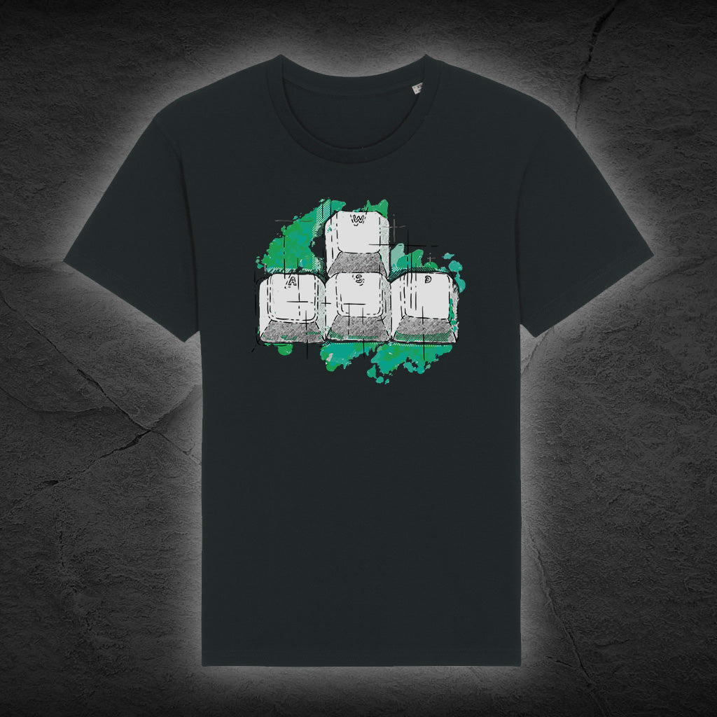 Premium Bio Unisex T-Shirt "WASD" - Schwarz