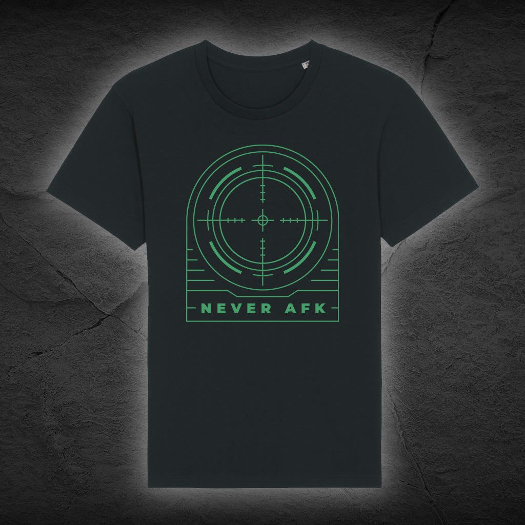 Premium Bio Unisex T-Shirt "Never AFK" - Schwarz