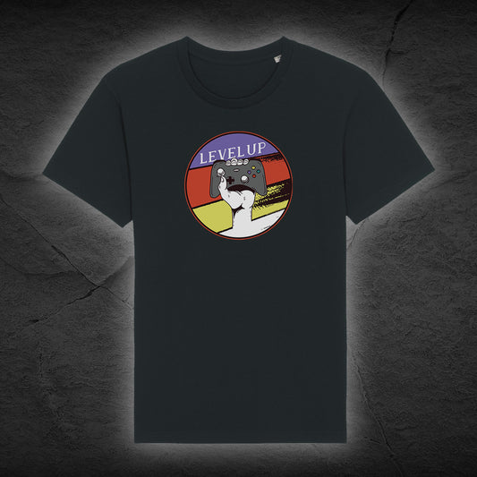 Premium Bio Unisex T-Shirt "Level Up" - Schwarz
