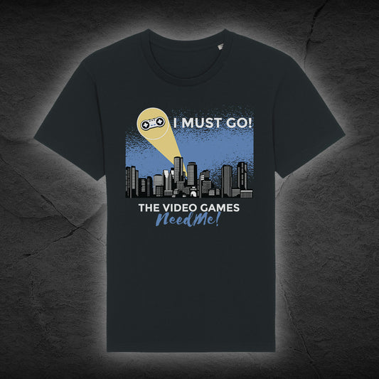 Premium Bio Unisex T-Shirt "Video Game needs me" - Schwarz
