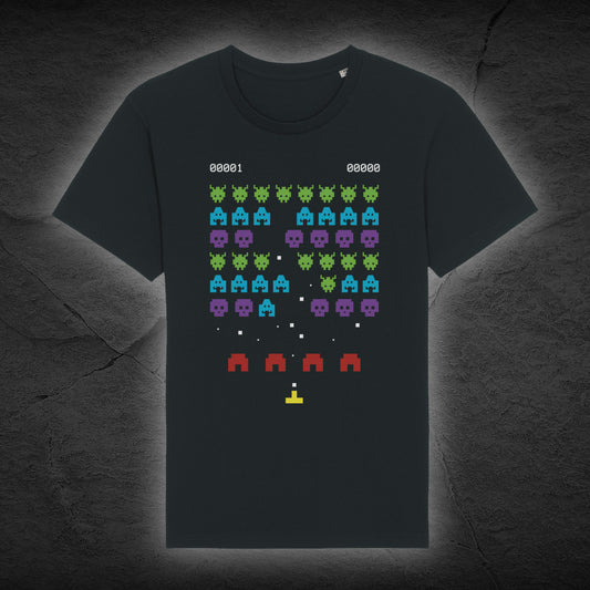 Premium Bio Unisex T-Shirt "Pixel Game" - Schwarz