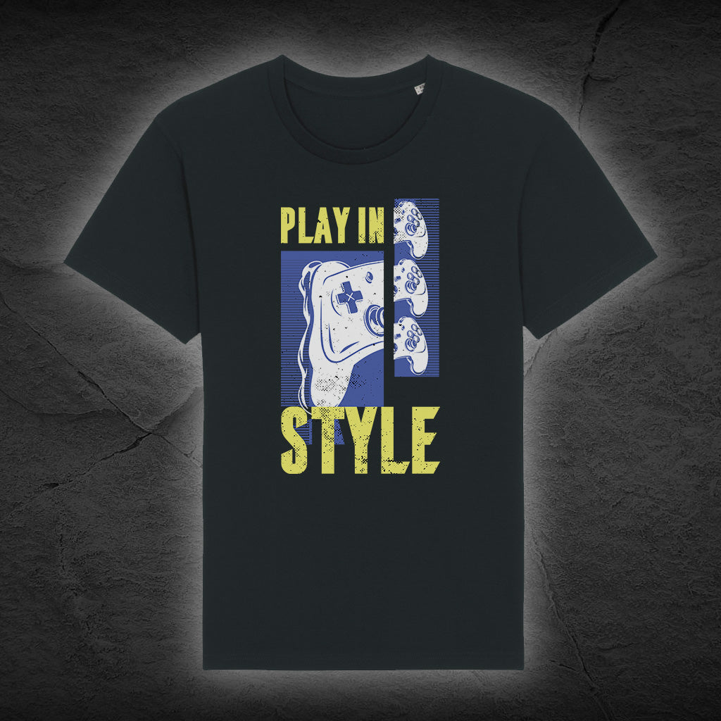 Premium Bio Unisex T-Shirt "Play in style" - Schwarz